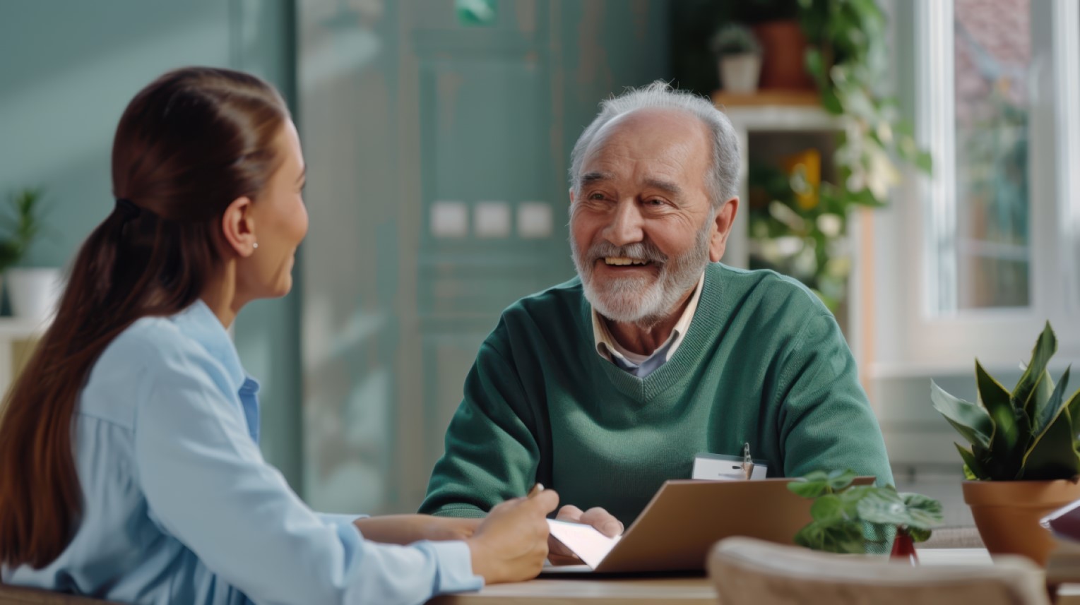 EEOICPA-Home-Care-Support-Tri-Cities Consulting with man regarding EEOICPA Liaison Services